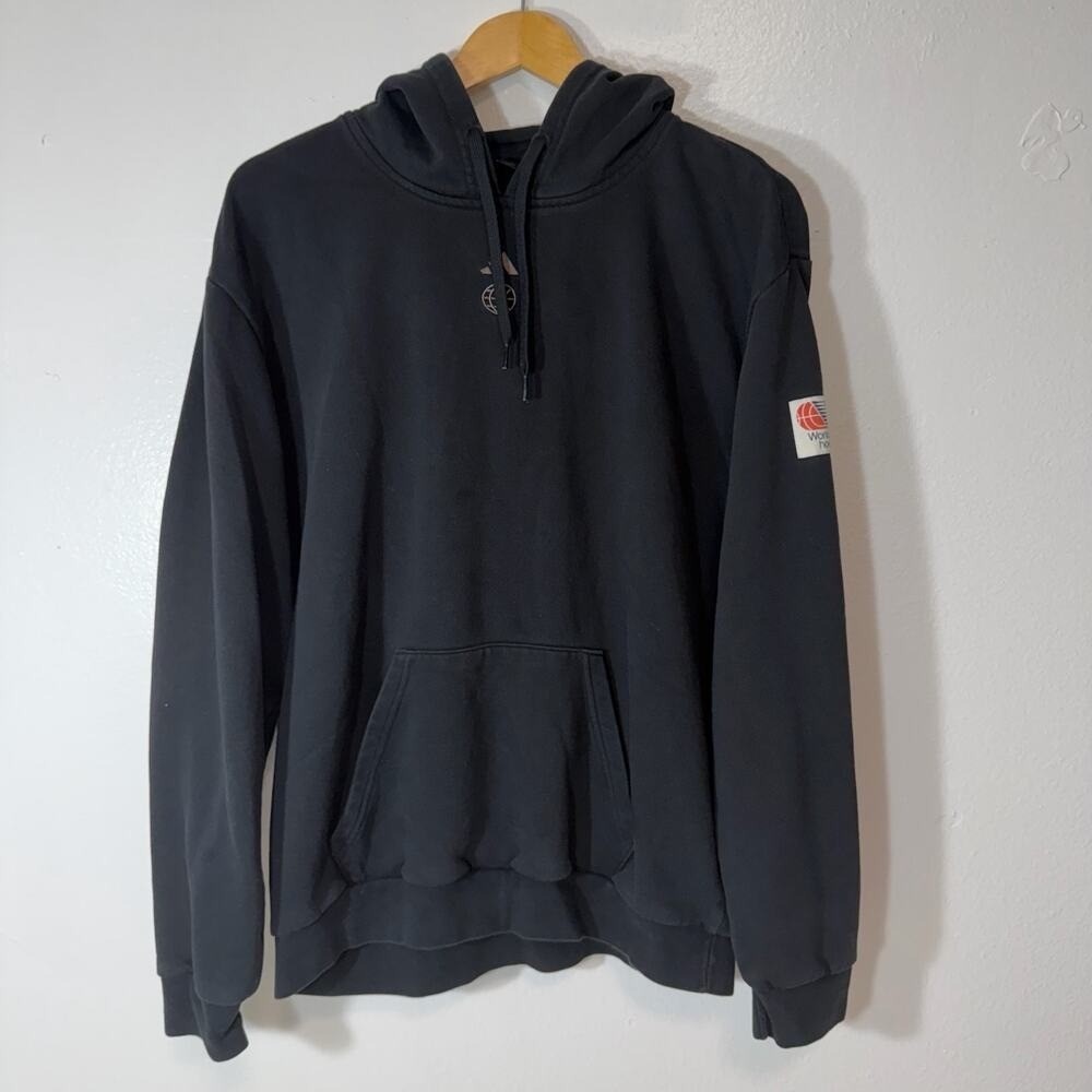 Adidas Worldwide‎ Hoops Hoodie Black Pullover Sweatshirt Men's M